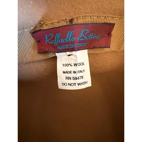 Raffaello Bettini Womens Wool Felt Hat With Black Velvet Ribbon Made In Italy - Picture 5 of 6